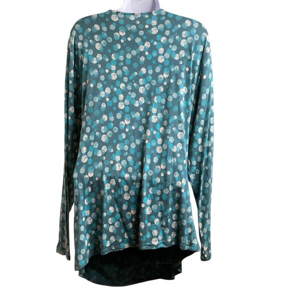 Coldwater Creek Women's Polka Dot Wrap Blouse Size 1X Boho Flowy Draped Trendy - Picture 2 of 11